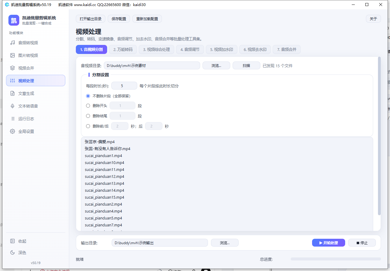 视频处理功能页